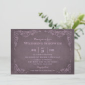 Invitation Wedding shower viticole violet de prune rustique (Debout devant)