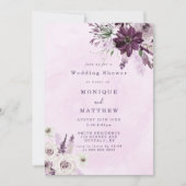 Invitation Wedding shower Wisteria Lavender White  (Devant)