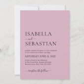 Invitation Wedding Simple Blush Pink (Devant)