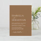 Invitation Wedding Simple Clay Brown (Debout devant)