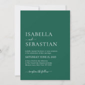 Invitation Wedding Simple Dark Green (Devant)