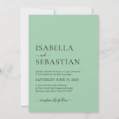 Invitation Wedding Simple Dark Sea Green (Devant)