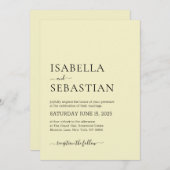 Invitation Wedding Simple Light Khaki (Devant / Derrière)