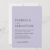 Invitation Wedding Simple Light Lavender (Devant)