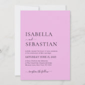 Invitation Wedding Simple Light Pink (Devant)