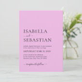 Invitation Wedding Simple Light Pink (Debout devant)