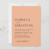 Invitation Wedding Simple Light Salmon (Devant)
