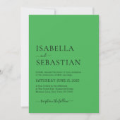 Invitation Wedding Simple Medium Sea Green (Devant)
