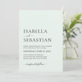 Invitation Wedding Simple Modern Honey Dew (Debout devant)