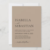 Invitation Wedding Simple Modern Rosy Brown (Devant)