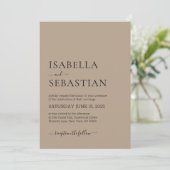 Invitation Wedding Simple Modern Rosy Brown (Debout devant)
