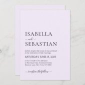 Invitation Wedding Simple Modern Thistle (Devant / Derrière)