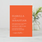 Invitation Wedding Simple Orange Red (Debout devant)