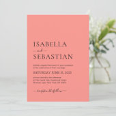 Invitation Wedding Simple Salmon (Debout devant)