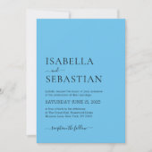 Invitation Wedding Simple Sky Blue (Devant)
