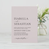 Invitation Wedding Simple Soft Rose (Debout devant)