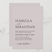Invitation Wedding Simple Soft Rose (Devant / Derrière)