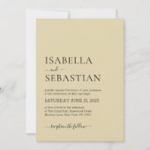 Invitation Wedding Simple Soft Yellow (Devant)