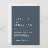 Invitation Wedding Simple Steel Blue (Devant)