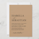 Invitation Wedding Simple Tan Brown (Devant)