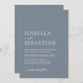 Invitation Wedding Slate Gray (Devant / Derrière)