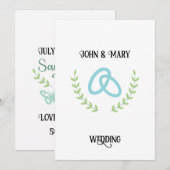 Invitation Wedding Tag  announcement  (Devant / Derrière)