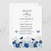 Invitation wedding watercolor  (Devant / Derrière)