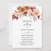 Invitation wedding watercolor rustic floral  (Devant)