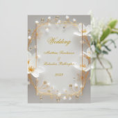 Invitation Wedding White Gold Modern Sophisticated Classy (Debout devant)
