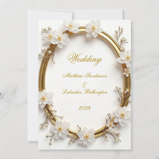 Invitation Wedding White Gold Modern Sophisticated Classy