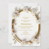Invitation Wedding White Gold Modern Sophisticated Classy (Dos)