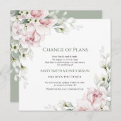 Invitation Wediing floral | Reporté | Modification des plans (Devant / Derrière)