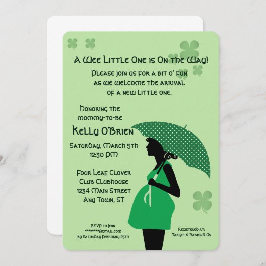 Invitation Wee Little One Baby shower Modèle d'invitation (Devant / Derrière)