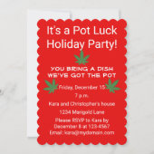 Invitation Weed Leaf Pot Luck Personnalisé Parti (Devant)