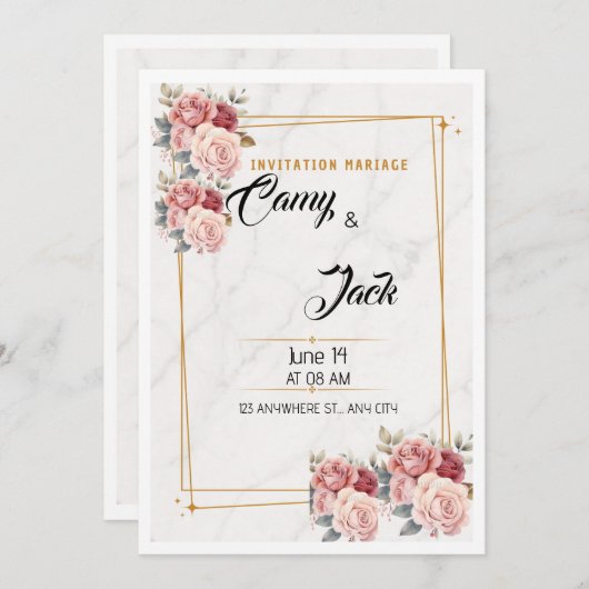 Invitation Weeding (Devant / Derrière)