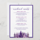 Invitation Week-End À La Bois Purple Bachelorette Party (Dos)
