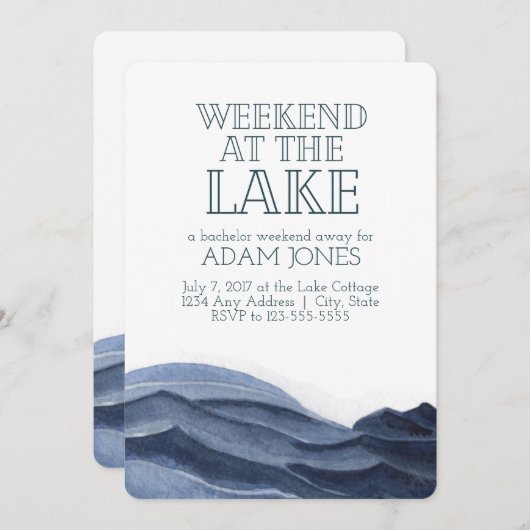 Invitation Week-end à la Lake Bachelor Party (Devant / Derrière)