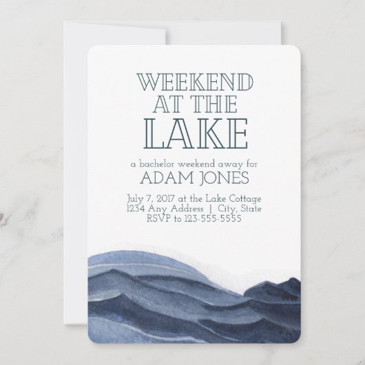Invitation Week-end à la Lake Bachelor Party (Devant)