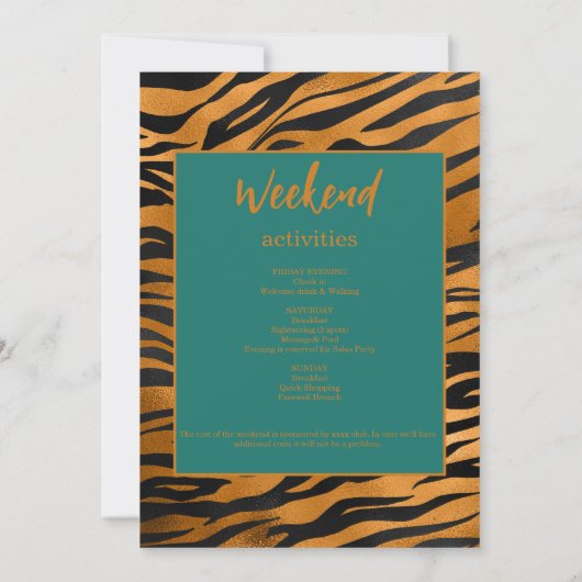 Invitation Week-end Abstrait moderne Bachelorette Week-end (Dos)