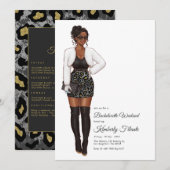 Invitation Week-end afro-américain de bachelorette (Devant / Derrière)