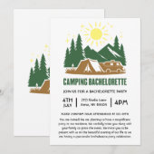 Invitation Week-End Au Lac Bachelorette Voyage Camping (Devant / Derrière)