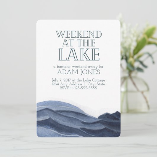 Invitation Week-end au lac Enterrement de vie de garçon (Debout devant)