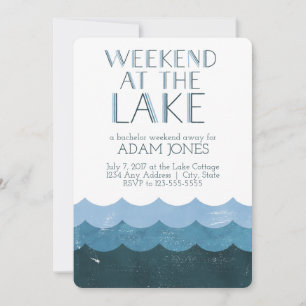 Invitation Week-end au lac enterrement de vie de garçon