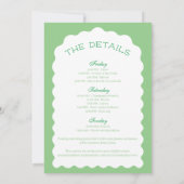 Invitation Week-End Bikinis Et Martinis Green Bachelorette (Dos)