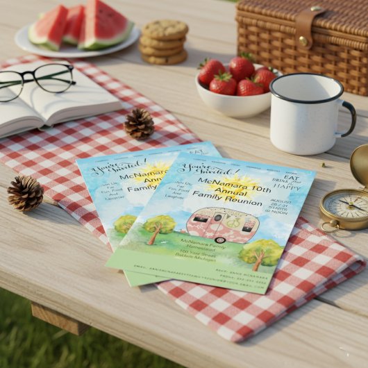 Invitation Week-end Camping Réunion Famille