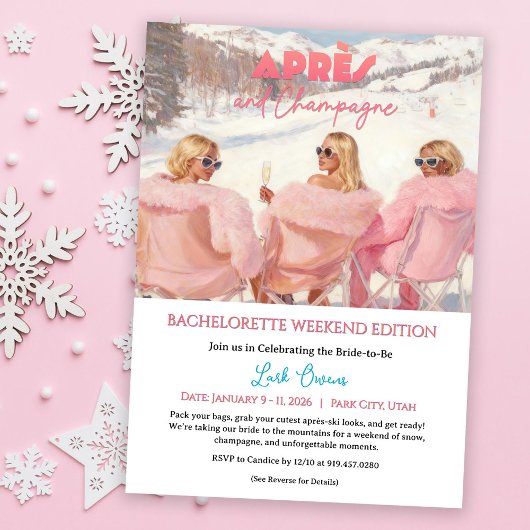 Invitation Week-end d'adieu Après & Champagne