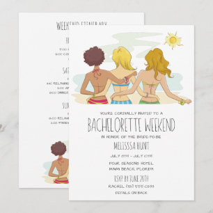 Invitation Week-end d'adieu entre filles à la plage