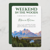 Invitation Week-end dans la forêt Rustic Mountain Bachlorette (Devant / Derrière)