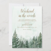 Invitation Week-End Dans La Forêt Rustique Boisée Bachelorett (Devant)