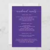Invitation Week-End Dans Le Bois Bachelorette Party violet (Dos)